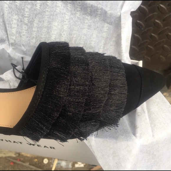 Who What black fringe tassel pointed flats shoes - Picture 5 of 5